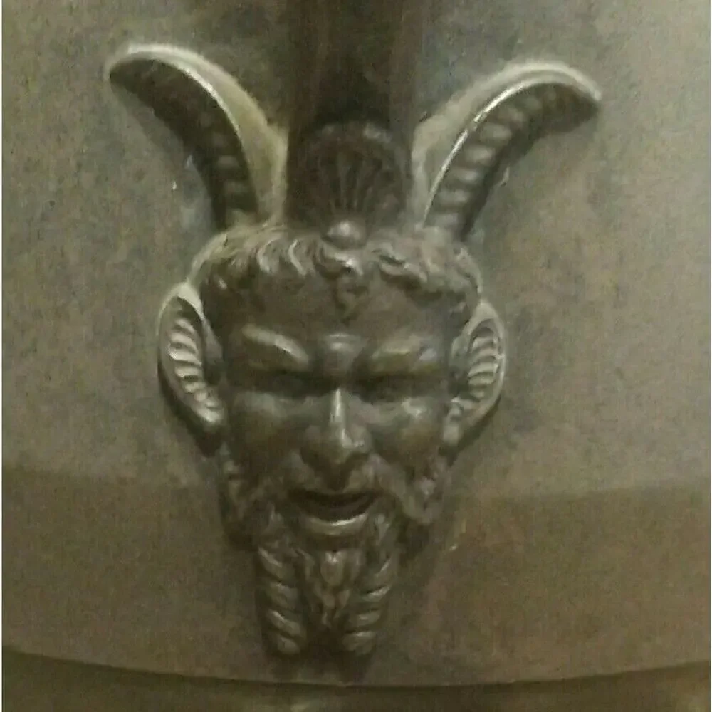 Meridian B Co Silver Plate Devil Pitcher Ceramic Liner 1868 Victorian 13.5